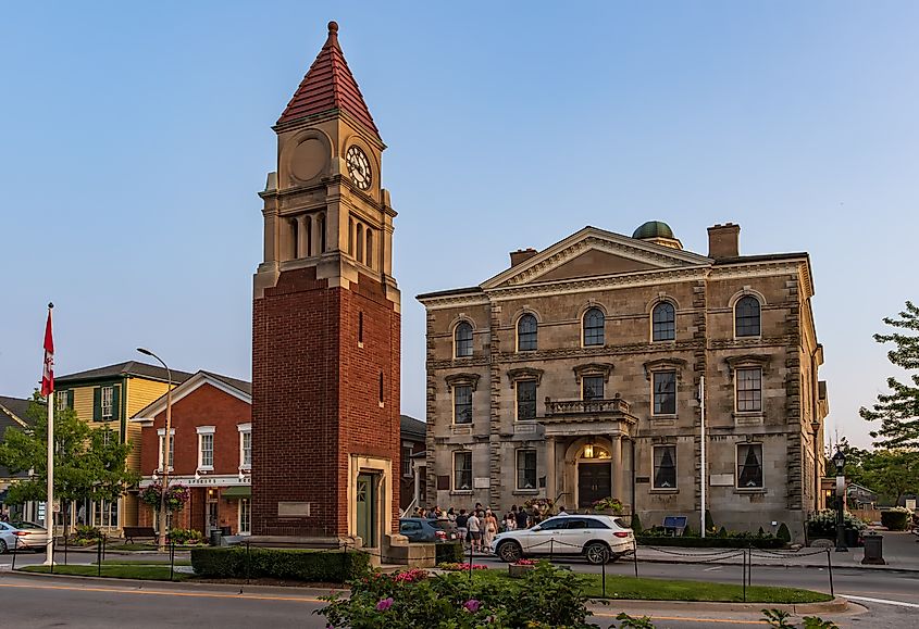 Historic Clock Tower in Niagara-on-the-Lake in Ontario, Canada.