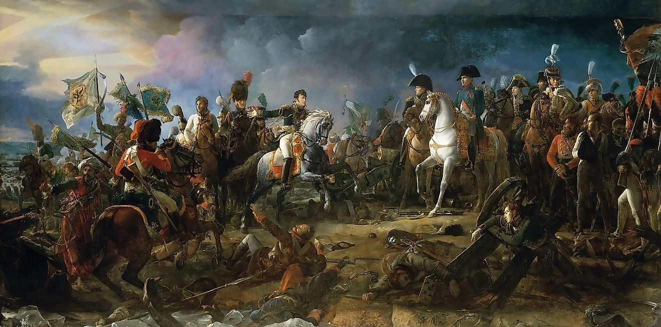 Battle of Austerlitz, an important event of the Napoleonic wars, took place on December 2, 1805 - romanticized painting by French artist Franois Grard.