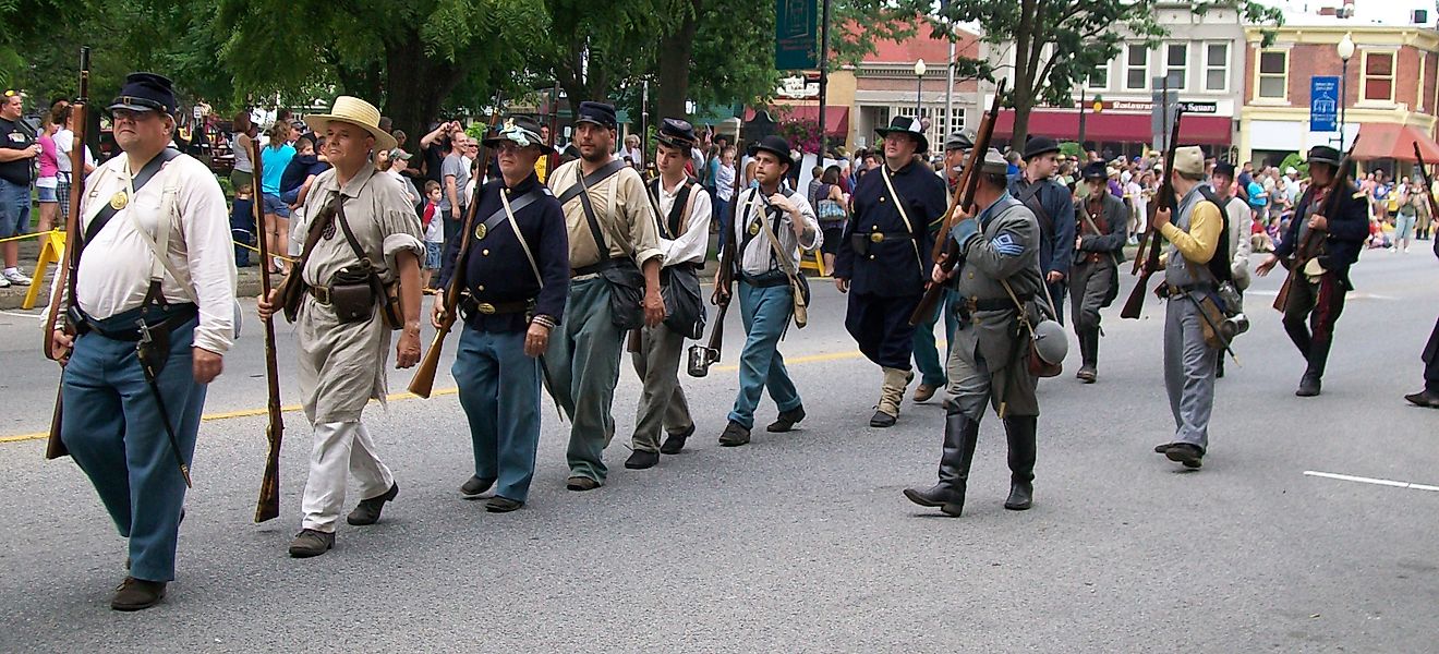 Battle of Corydon reenactment via Wikicommons 