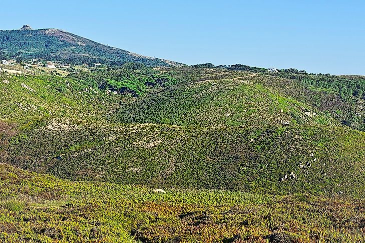 Rugged plateau near Portugal's Atlantic coastline.