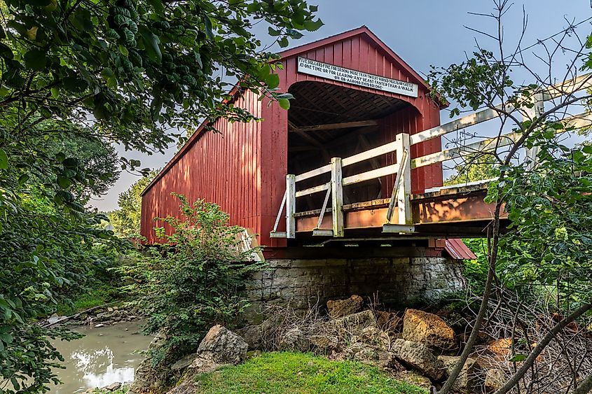 Red Covered Bridge near Princeton, Illinois.