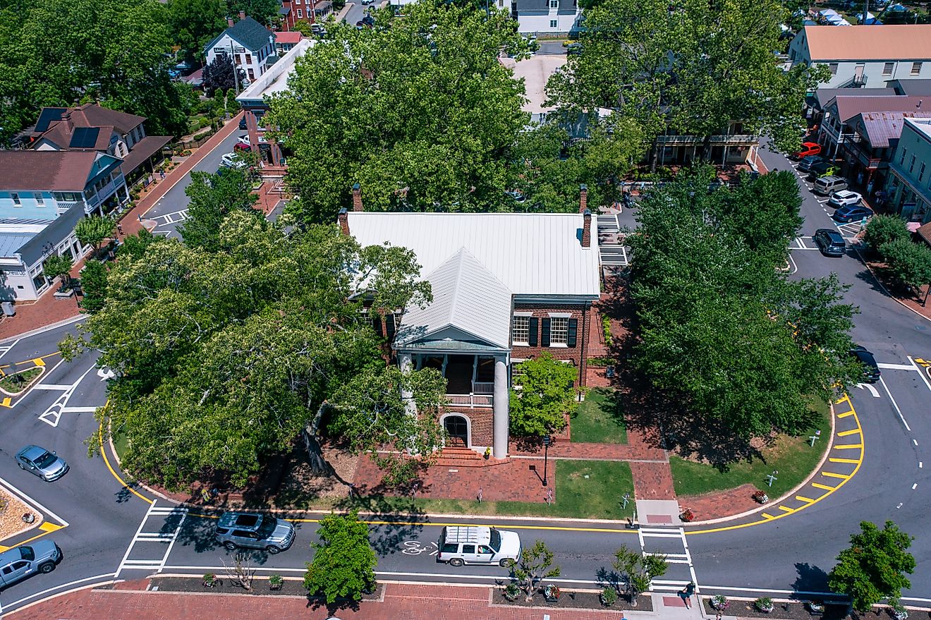 Aerial view of the Dahlonega Gold Museum in Dahlonega, Georgia. Image credit: Kyle J Little / Shutterstock.com.