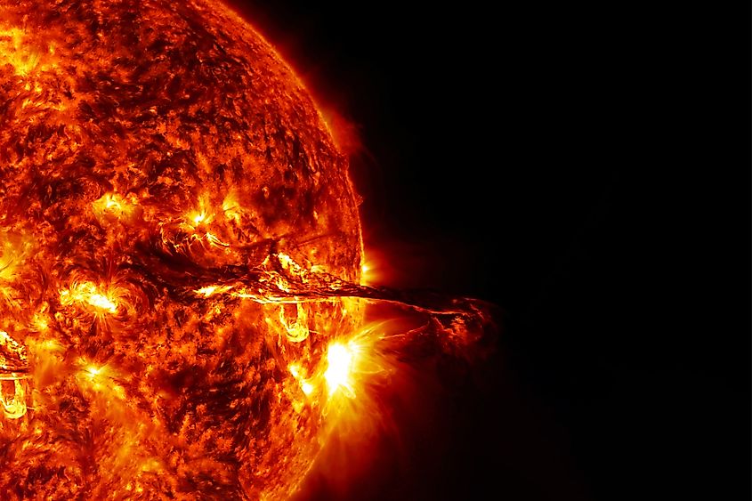 Solar flare from the sun.