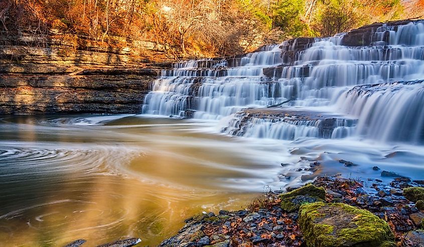 Silky waters at Burgess Falls State Park in Tennessee.