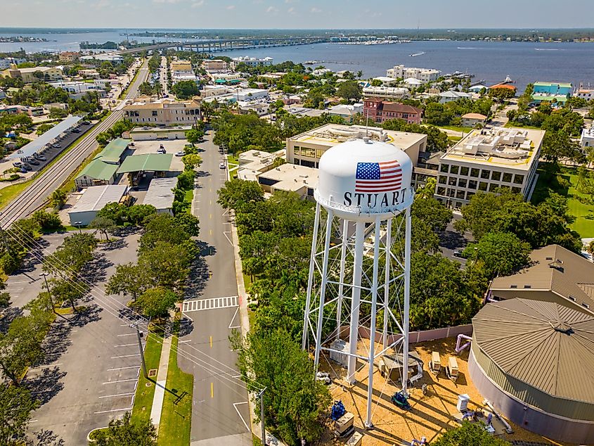 Aerial view of Stuart, Florida.