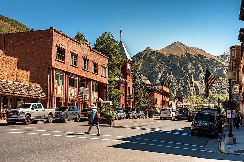 The Main Street in Telluride, Colorado.