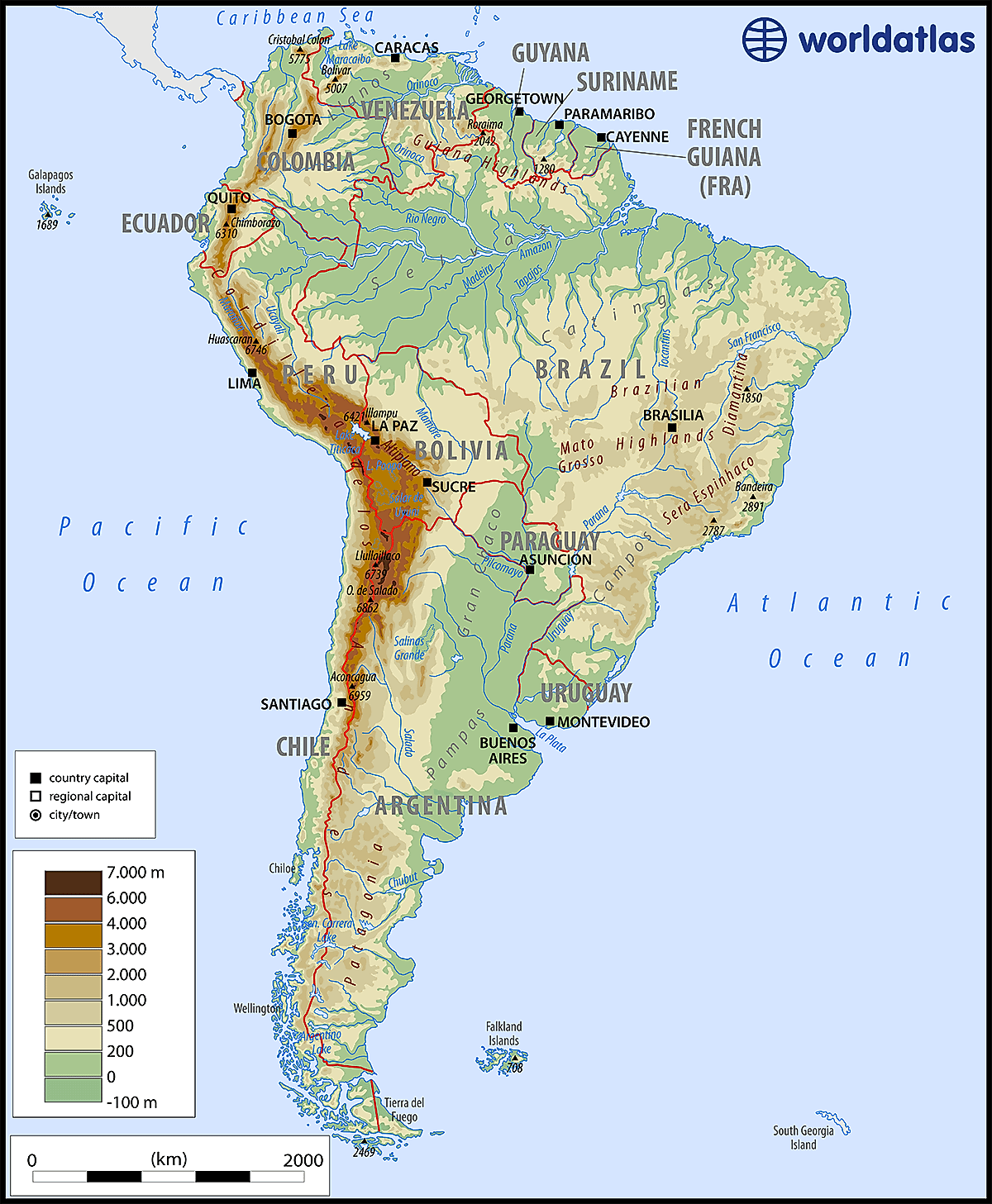 Map of South America