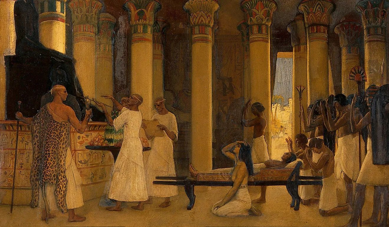 Ernest Board: An invocation to I-em-hetep, the Egyptian deity of medicine, c. 1912. By https://wellcomeimages.org/indexplus/obf_images/be/0d/212a812963673e93a1aae46724d7.jpgGallery: https://wellcomeimages.org/indexplus/image/V0018149.htmlWellcome Collecti