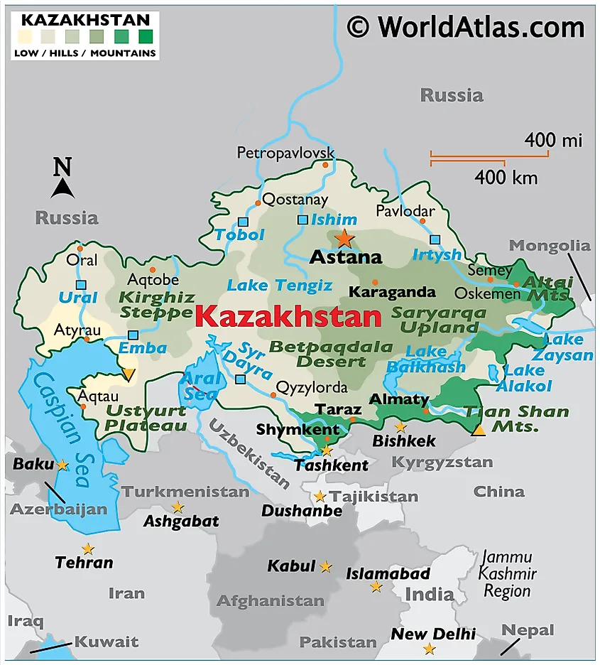 Map of Kazakhstan