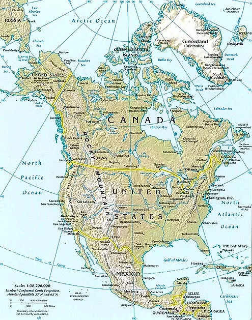north america topo map