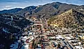 Aerial view of the Red River ski town in New Mexico.