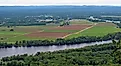 Panoramic view of the Connecticut River Valley in Massachusetts.