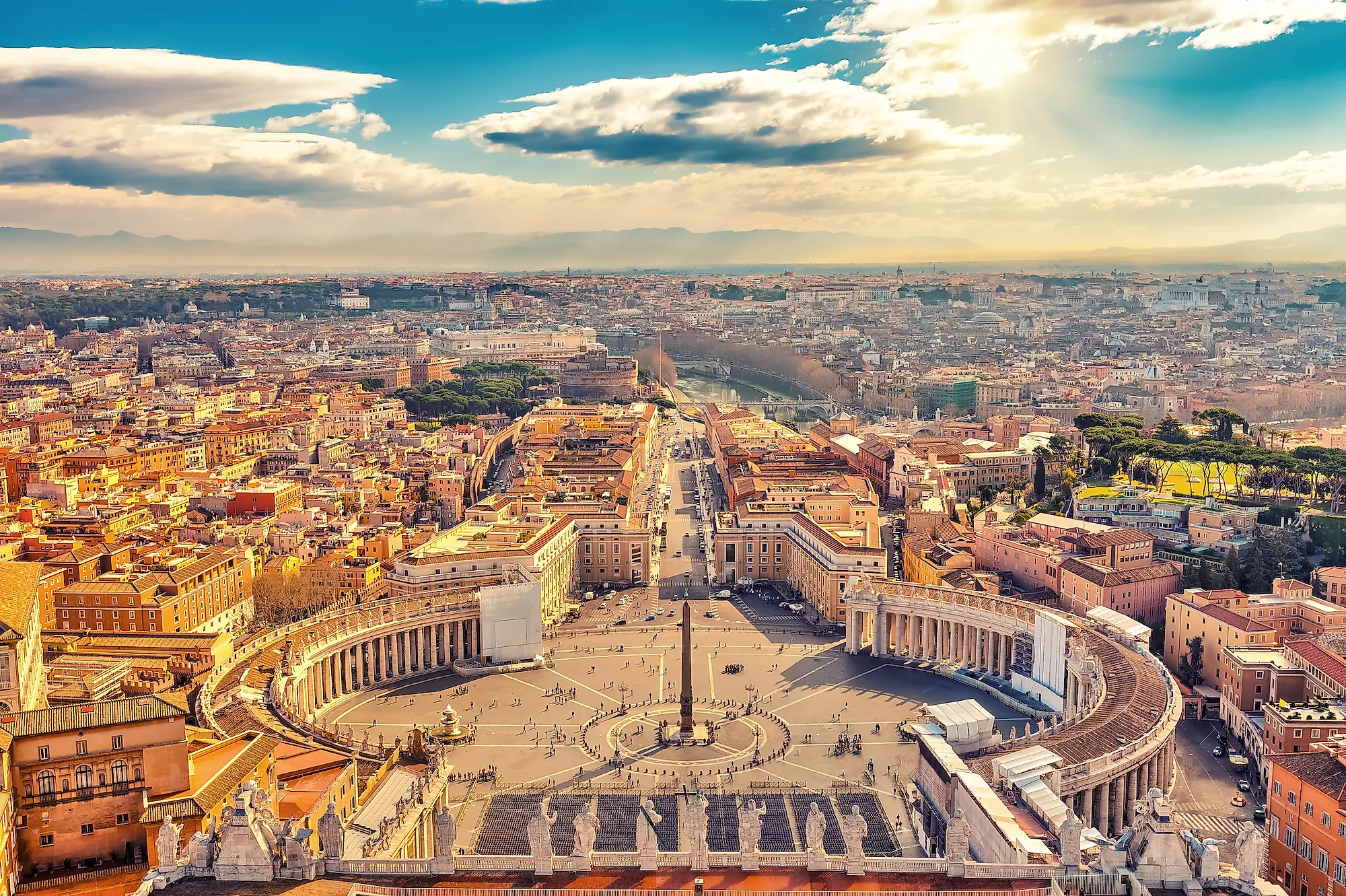 An aerial view of Vatican City, the world's smallest country.